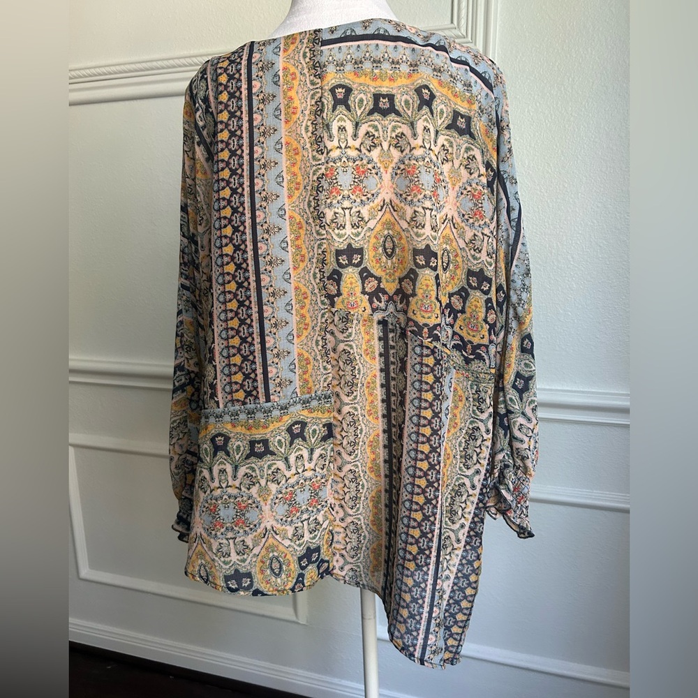 Democracy Asymmetrical Colorful Patterned Blouse,… - image 2